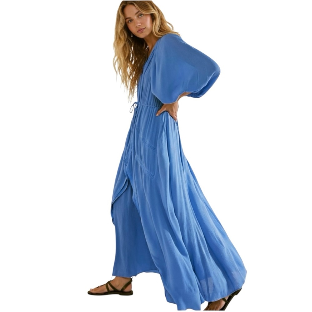 Plenty Of Love Maxi Dress Sky Blue Free People